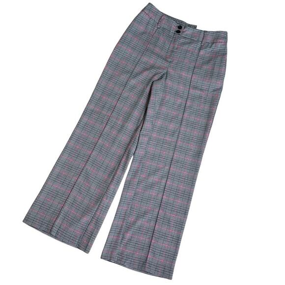 NWT Hi-rise Plaid Straight Leg Trouser Pants - Picture 1 of 7